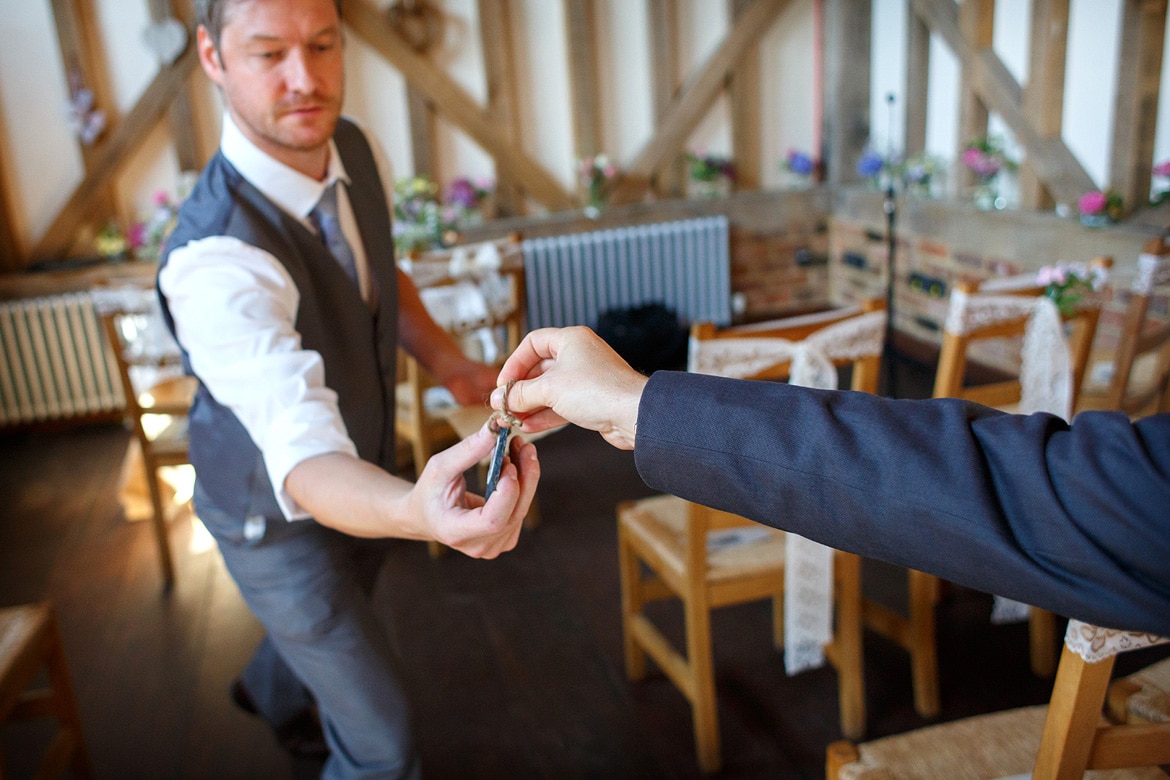 a guest hands over a heart for the wall