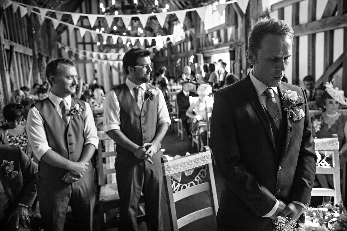 a very nervous groom just before the wedding