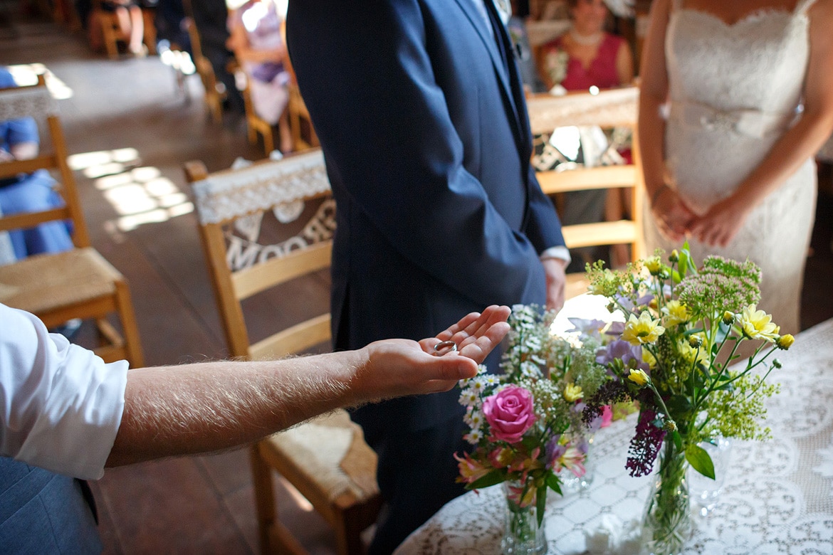 the best man presents a ring