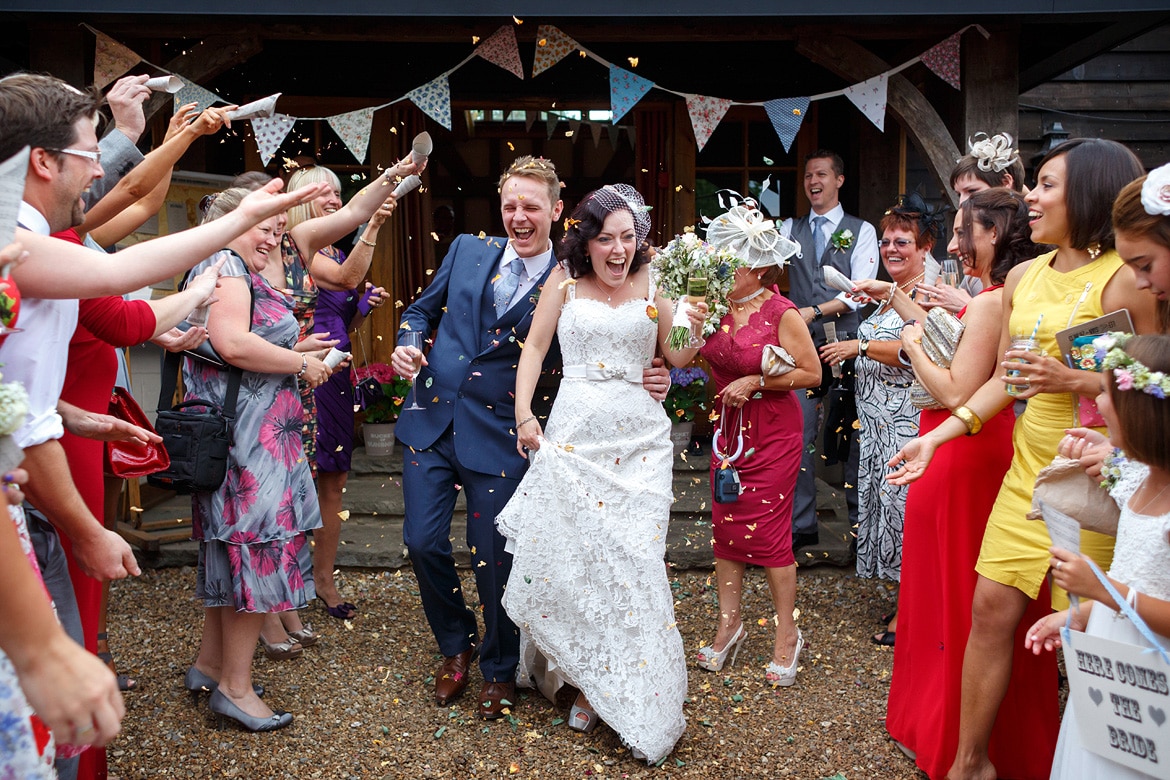 confetti outside gate street barn