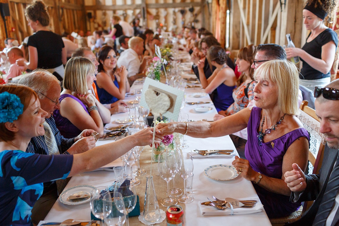 guests sitting for the wedding breakfast