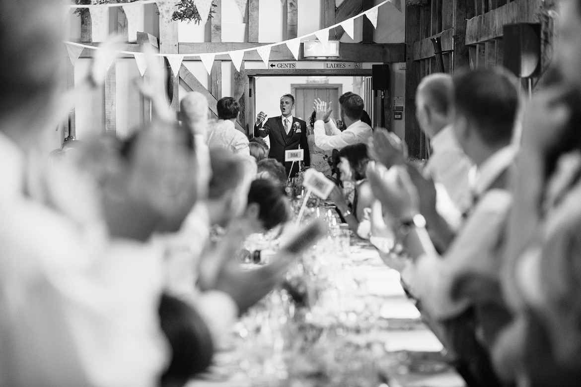 the groom enters the room