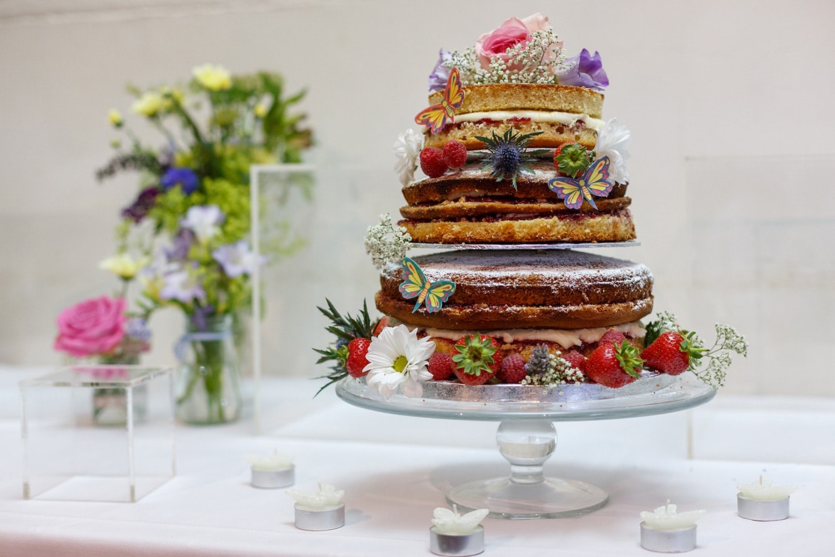 a naked wedding cake