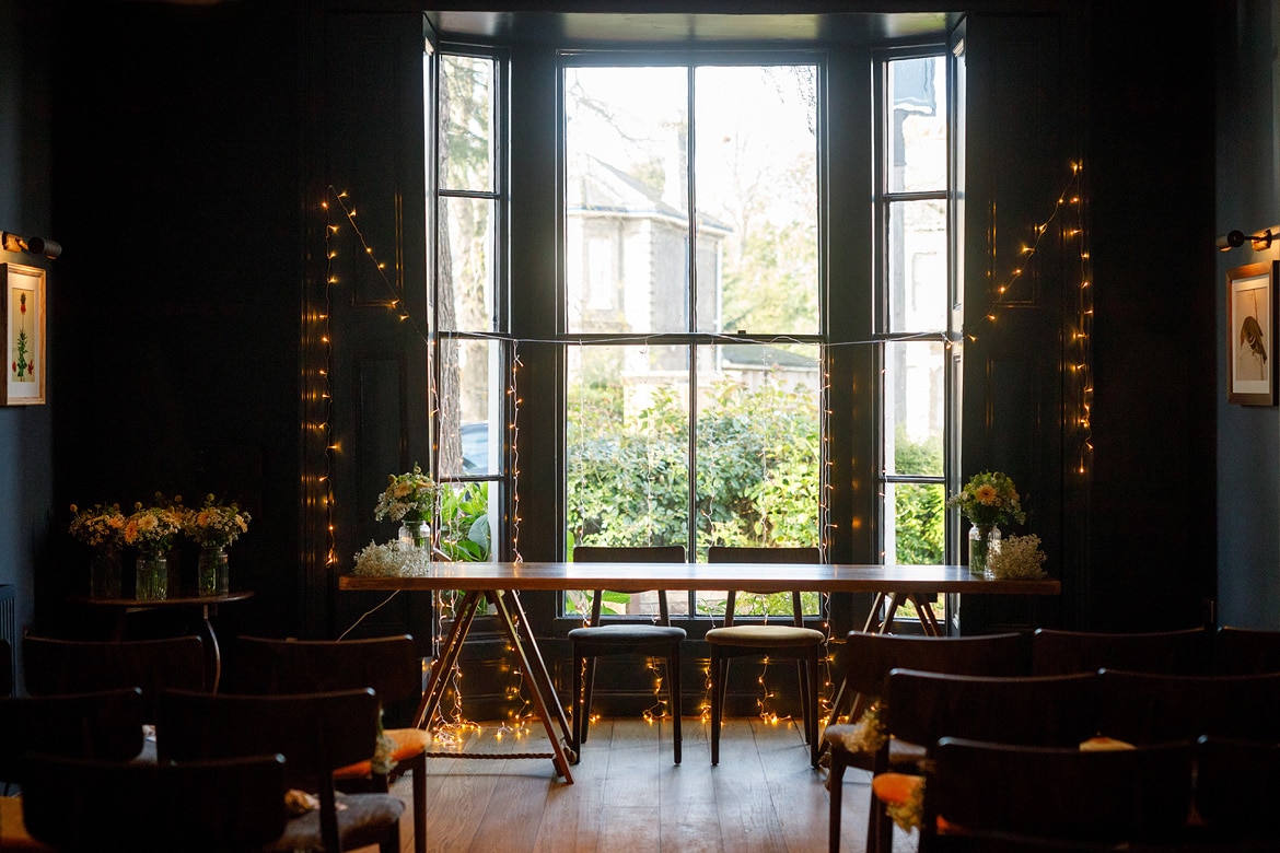 georgian townhouse wedding ceremony room