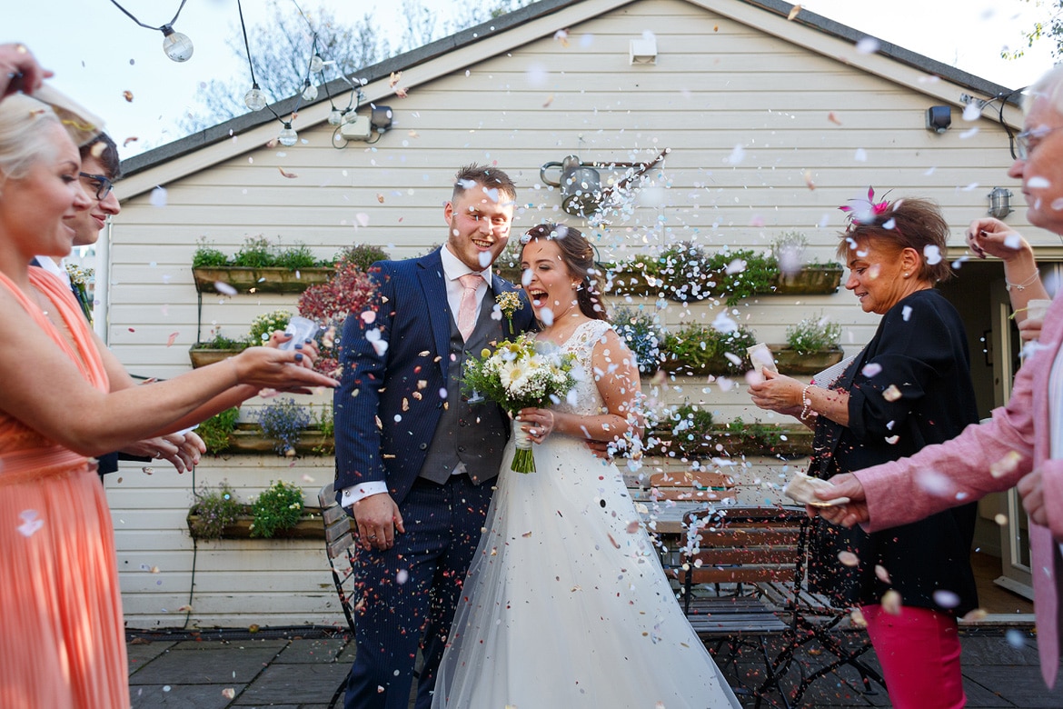 confetti after a georgian townhouse wedding