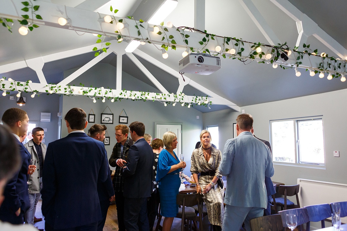 guests at a georgian townhouse wedding reception