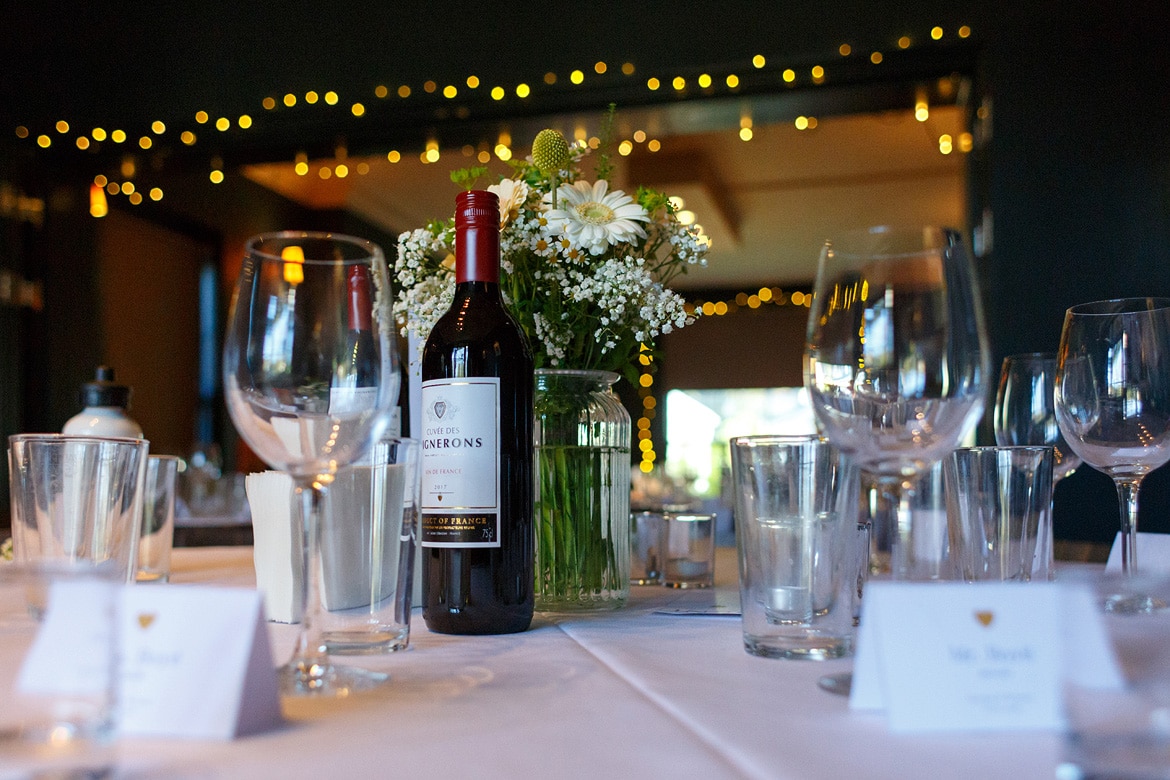 tables set up for the wedding breakfast