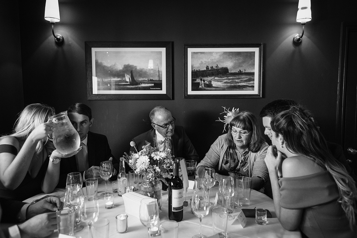 guests seated in the dining room