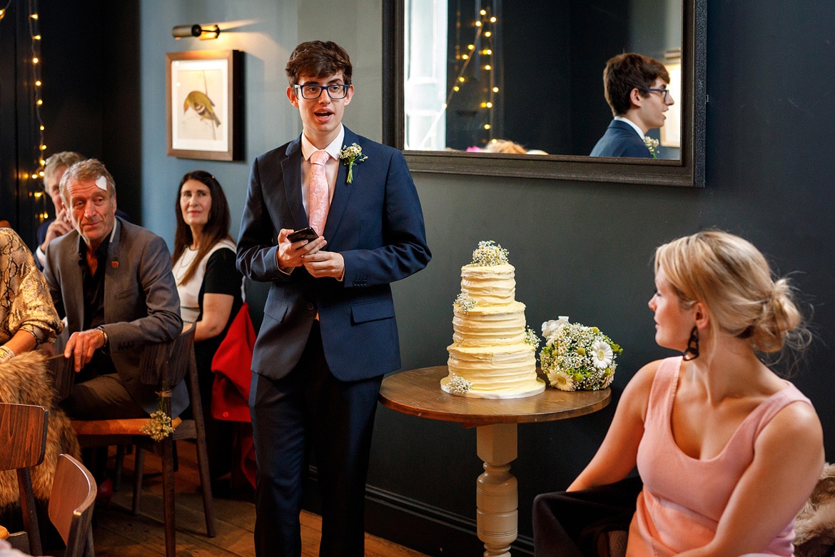 the brother of the bride makes his speech