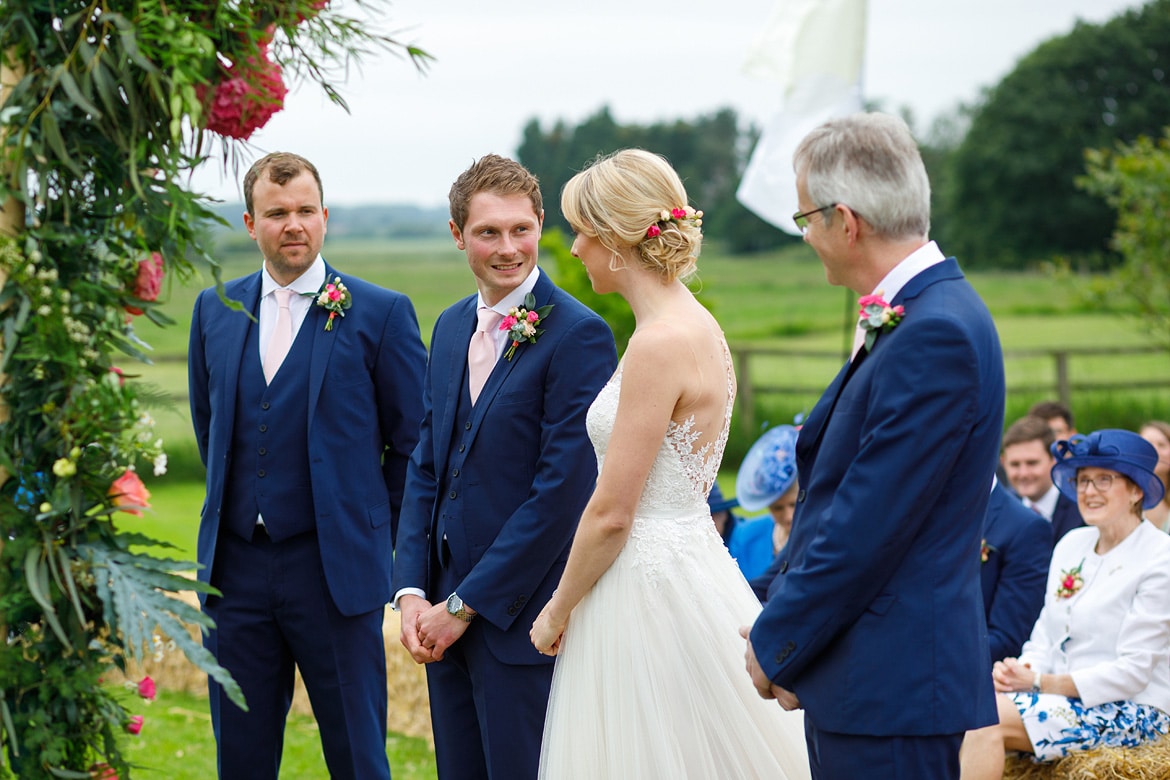 george greets his bride