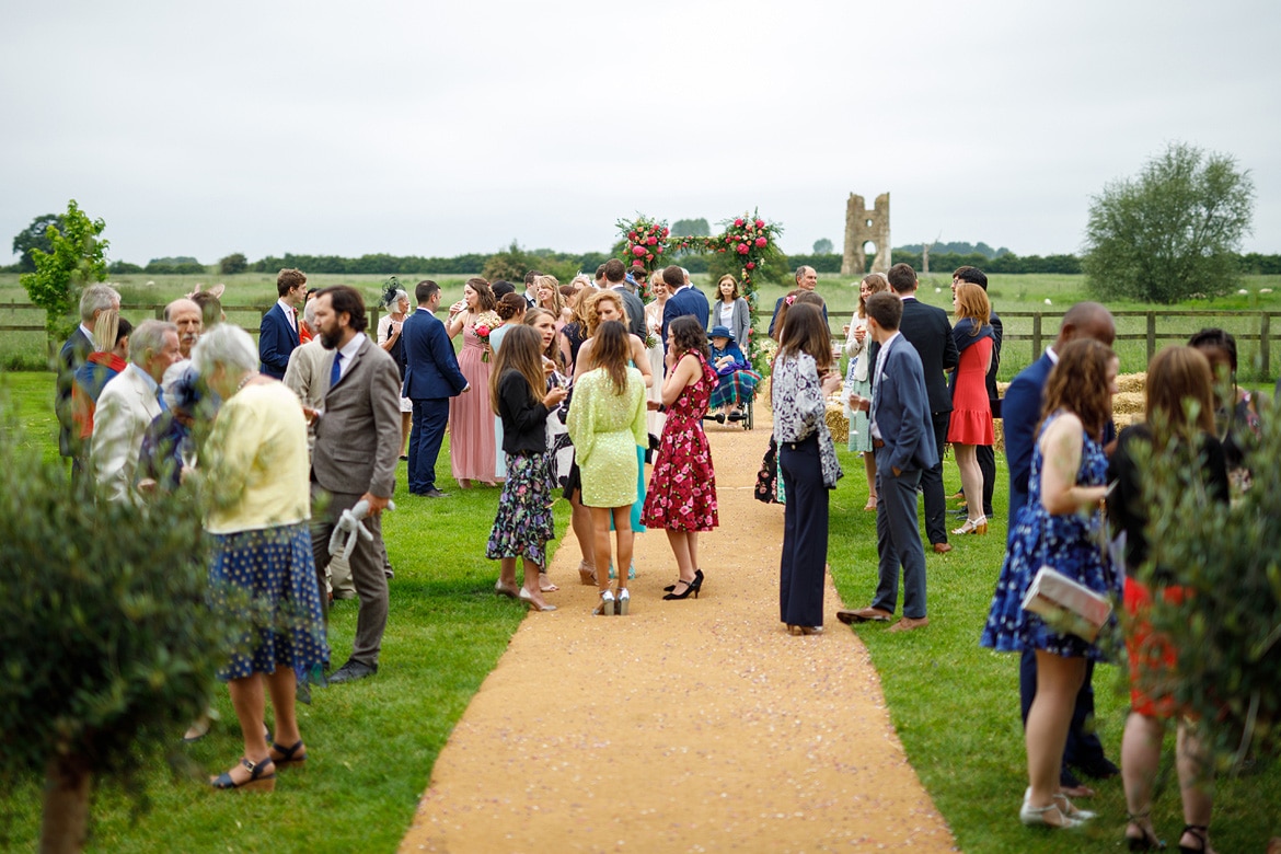 guests outside at a godwick wedding