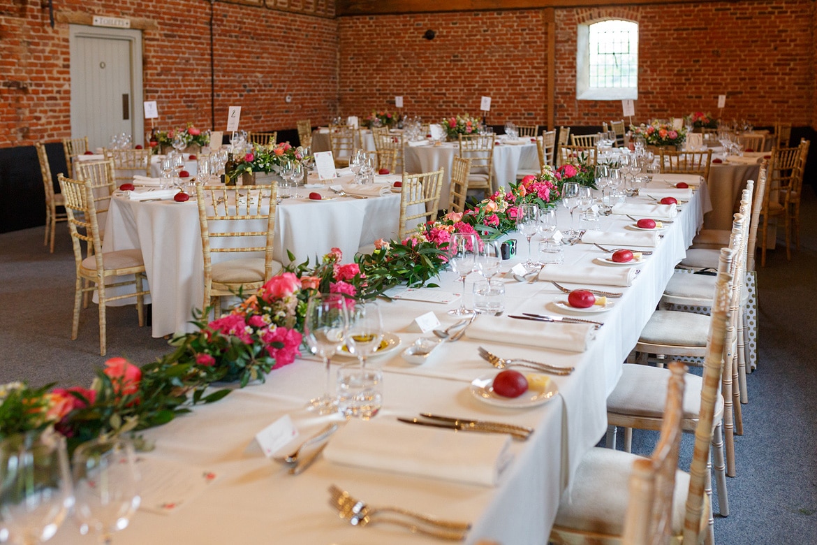 godwick barn ready for the wedding breakfast