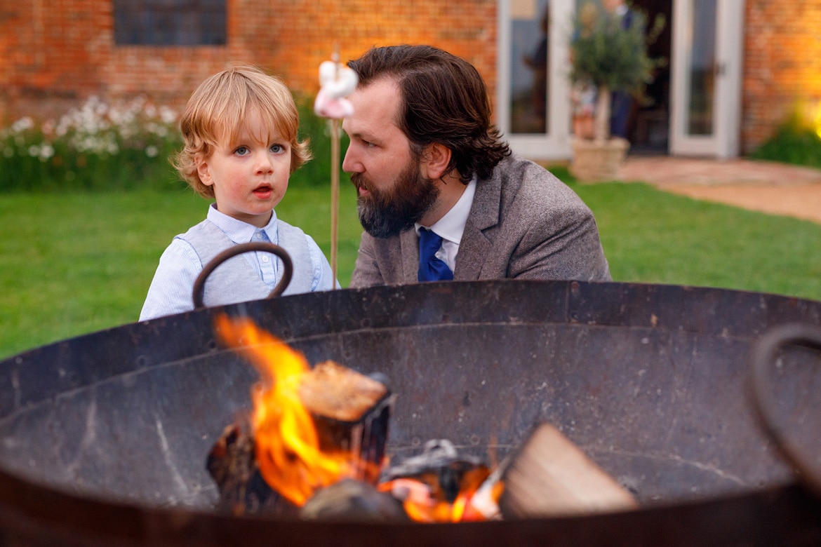 a child with marshmallows