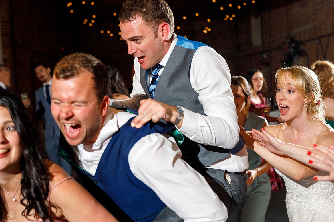 dancing at a godwick barn wedding