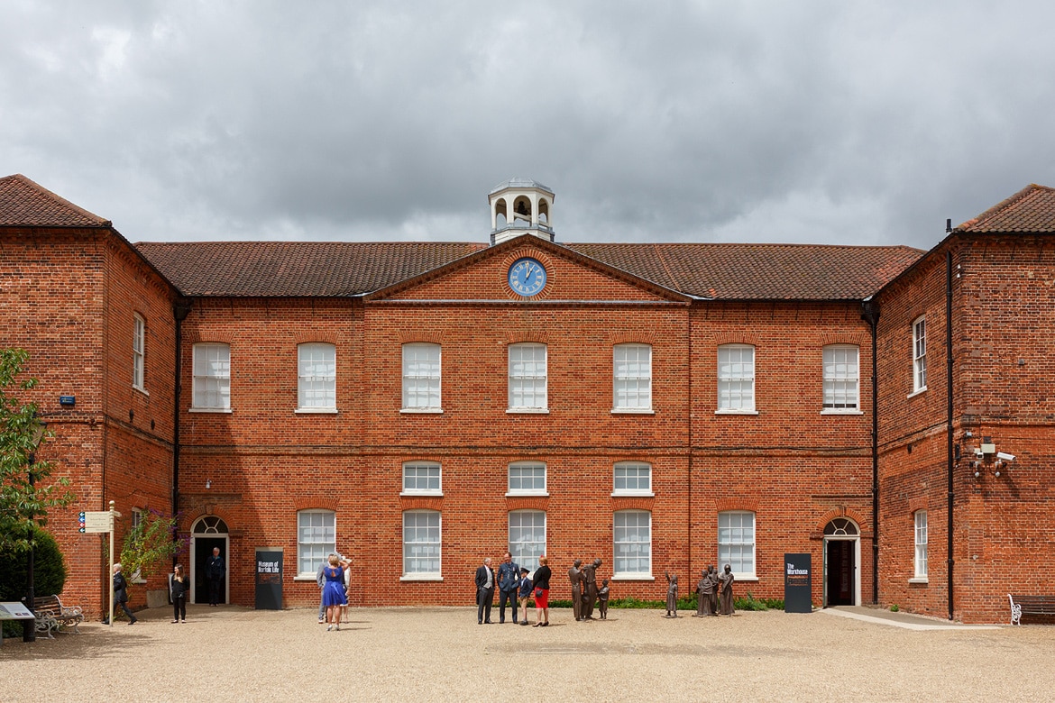 guests gathering before a gressenhall wedding