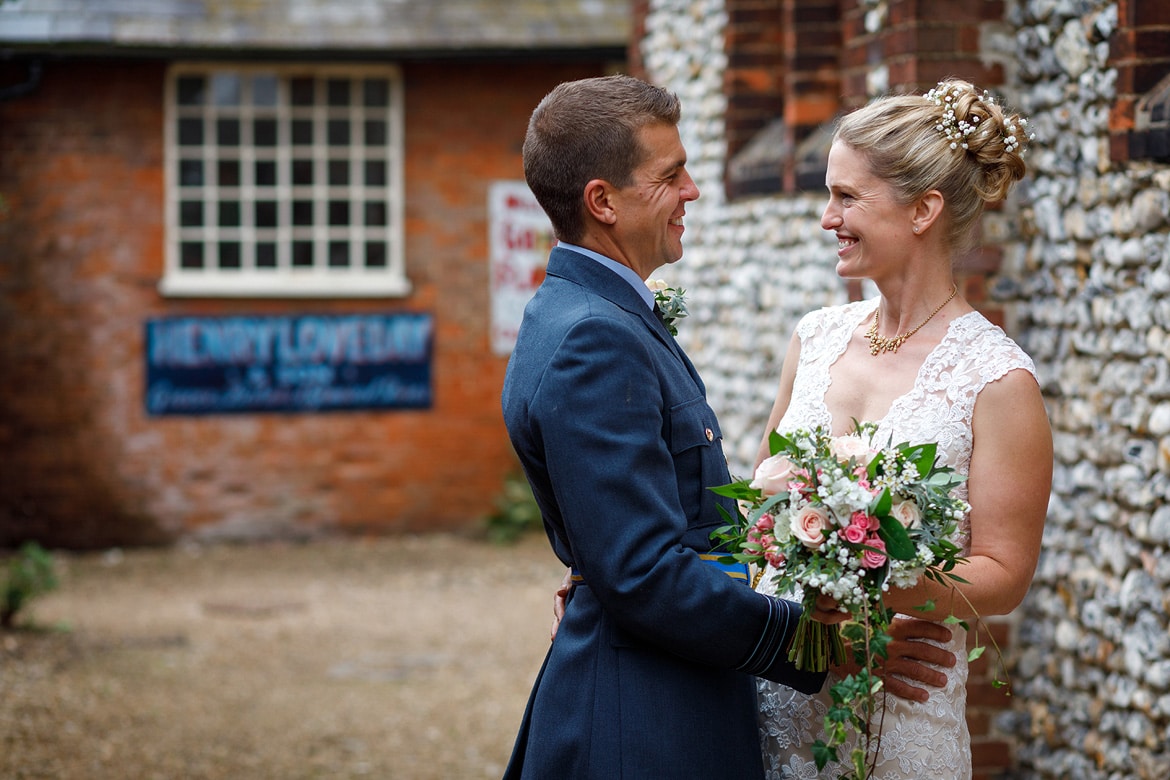 a couple portrait behind the chapel at gressenhall