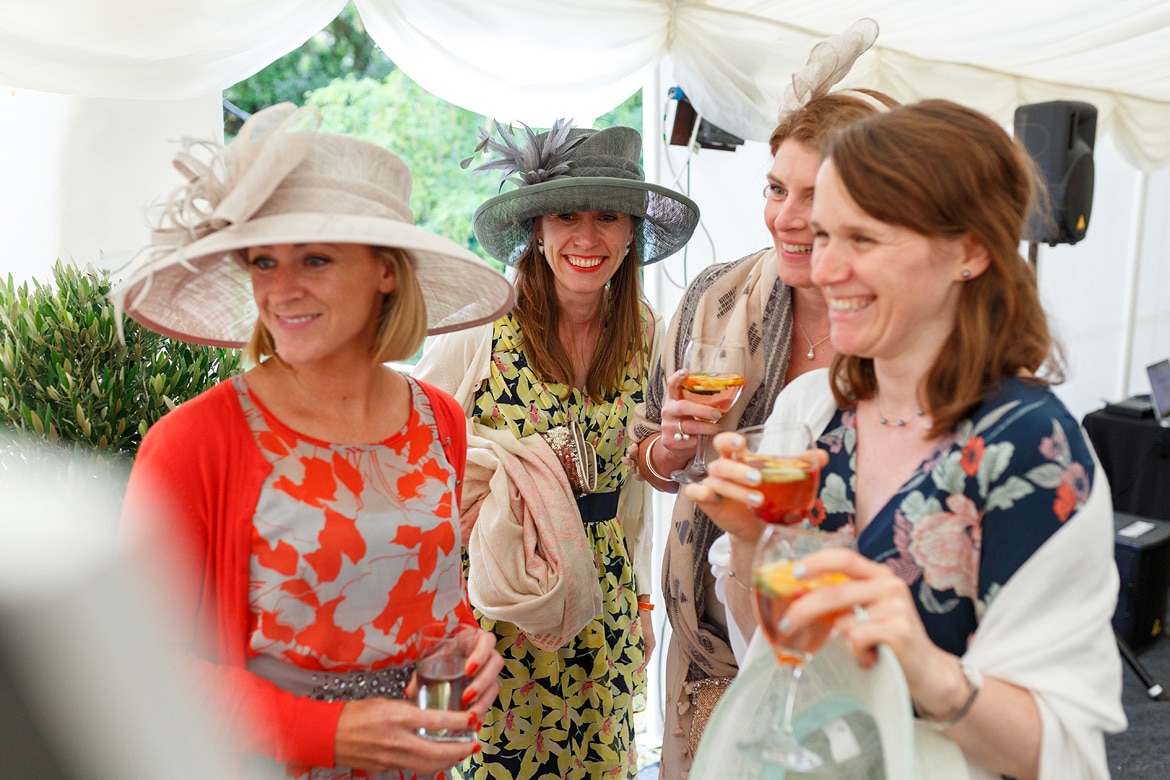 guests arrive in the marquee