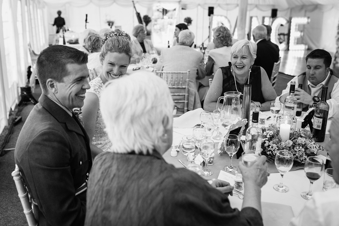 bride and groom at the top table