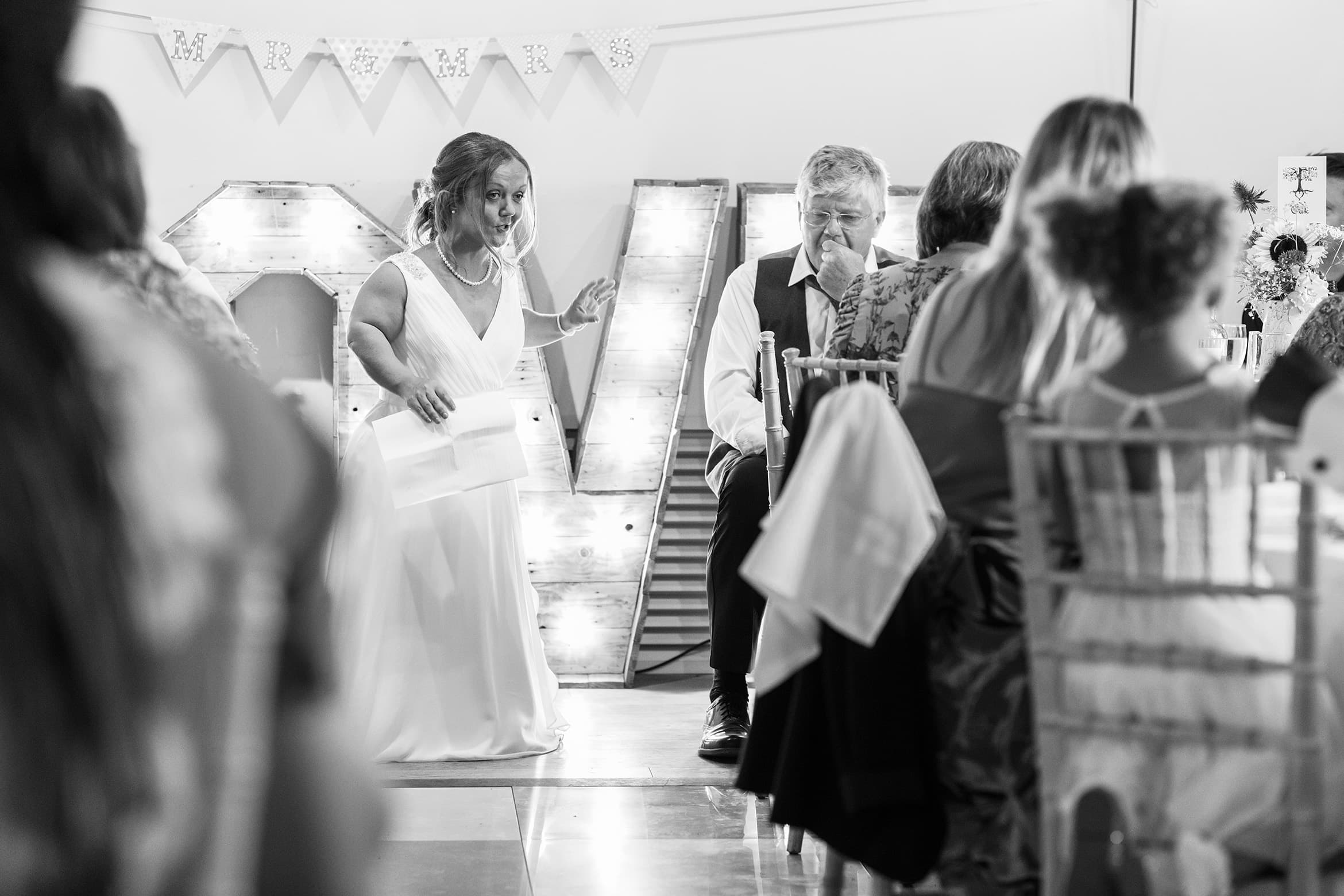 the bride makes a speech