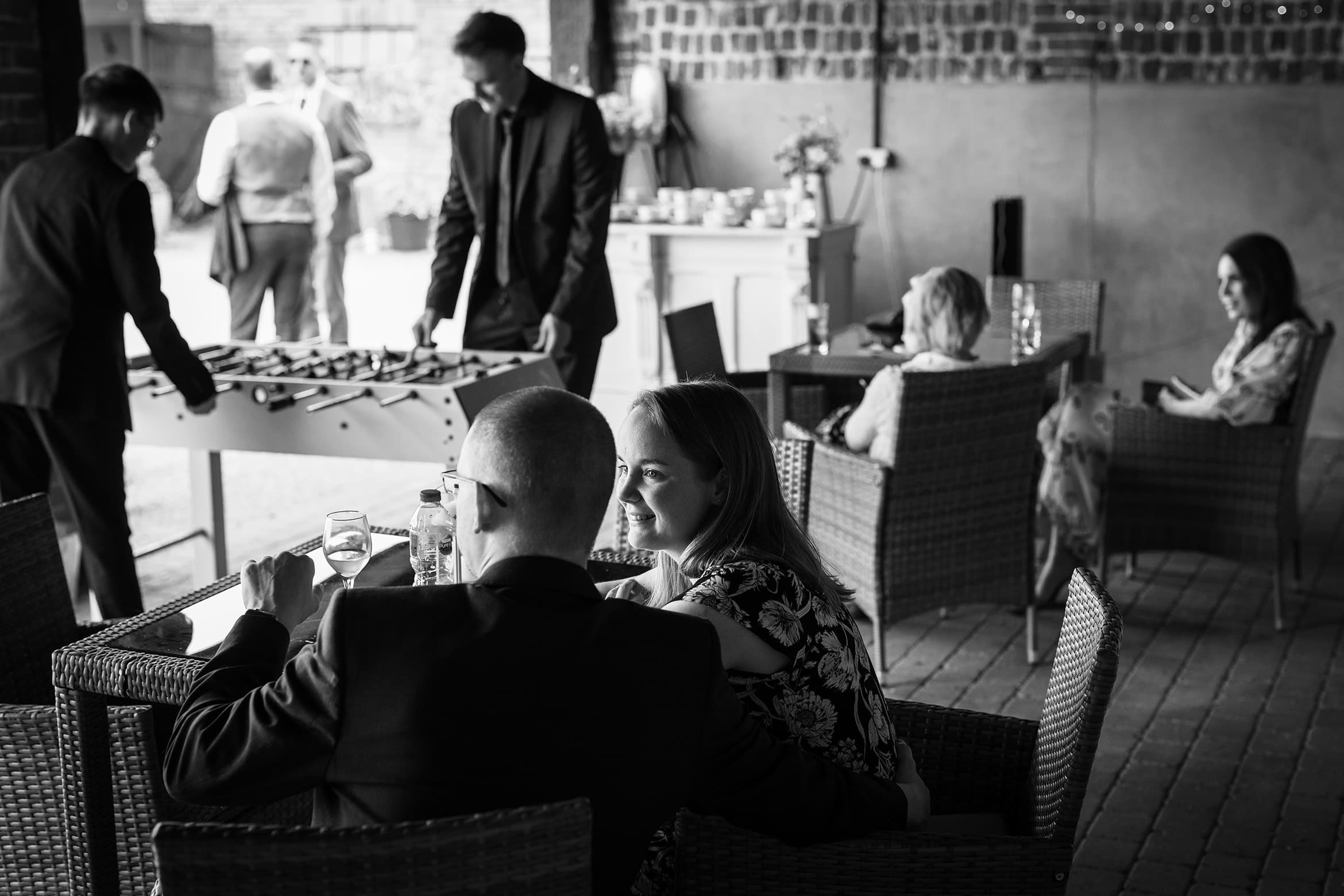 guests at a hautbois hall wedding