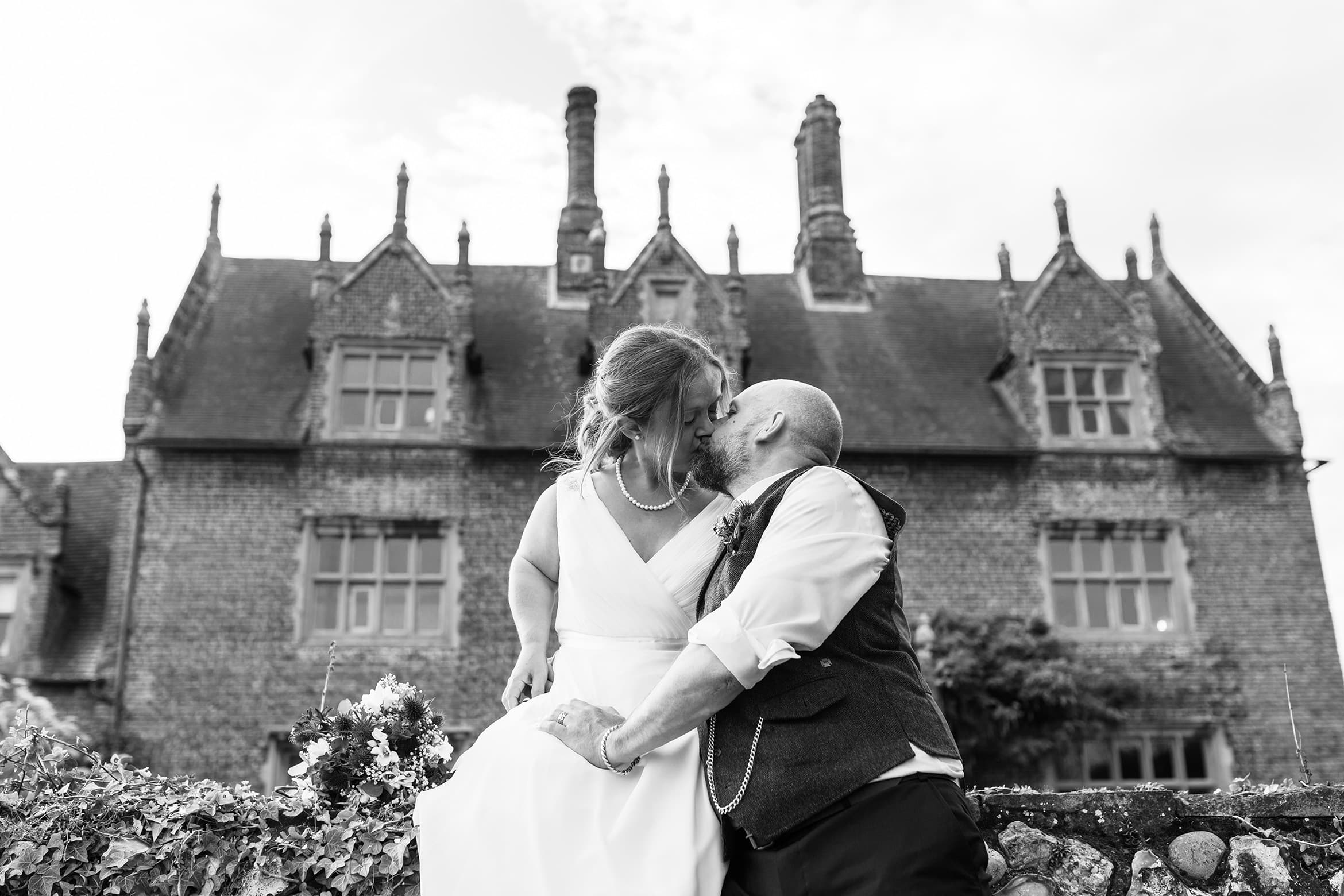 kissing in front of hautbois hall