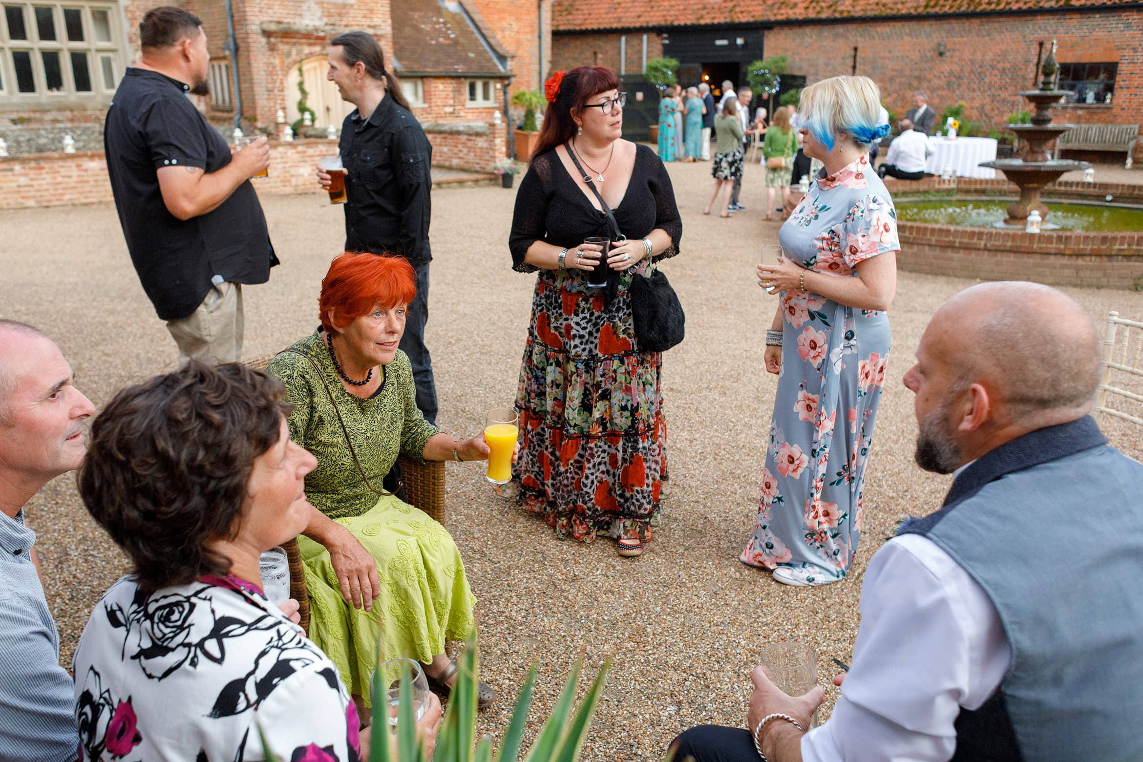 guests in the courtyard