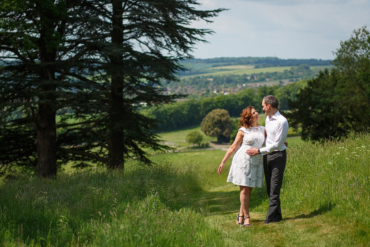 the couple looking down hedsor hill