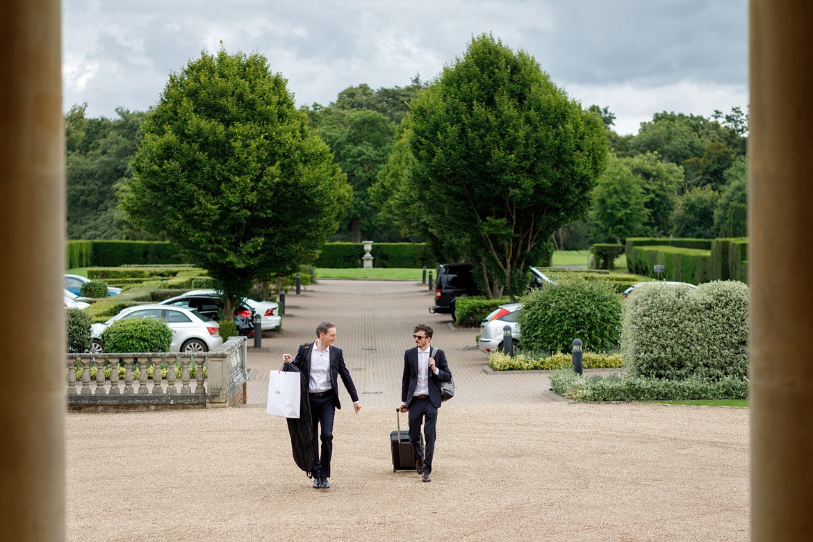 the groom and his brother arrive at hedsor house