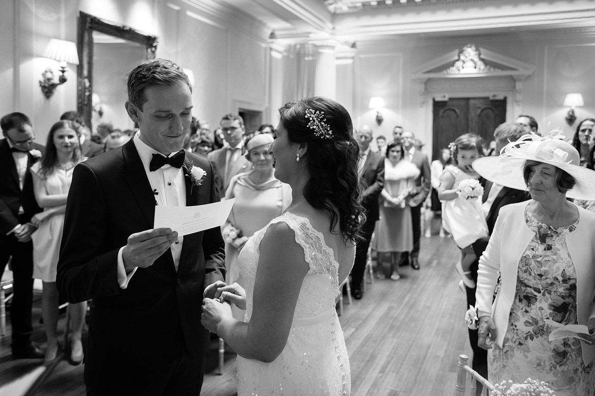 wedding vows in the centre hall at hedsor house