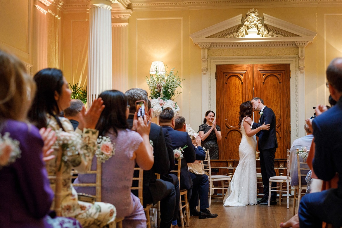 the first kiss at a hedsor house wedding