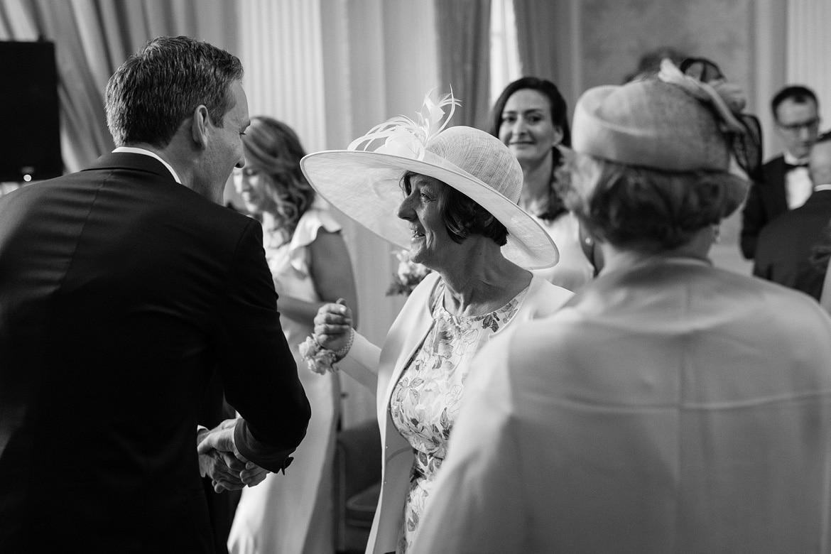 the brides mother congratulates the groom