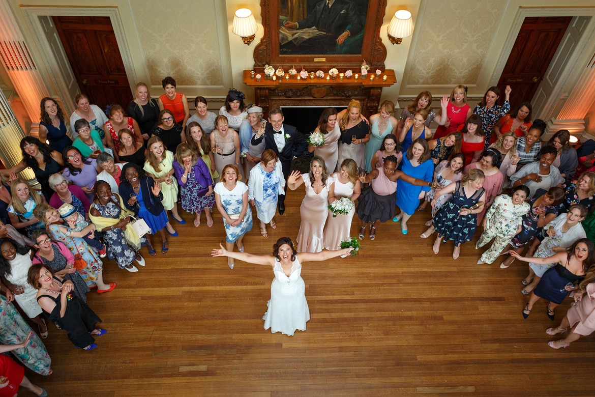 the bride and her girls from above