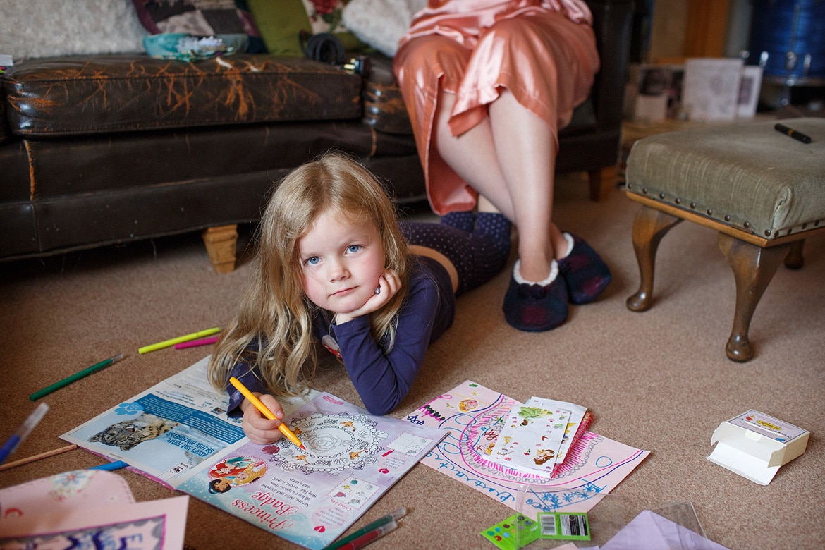 the flowergirl making wedding drawings