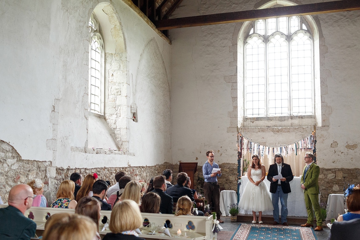 a wide view of the wedding ceremony