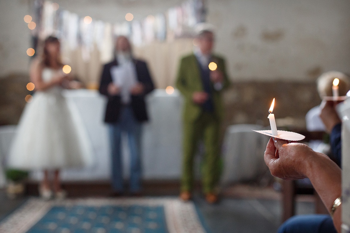 a candle during the wedding ceremony