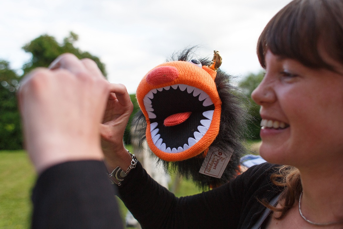 a weeging guest and hand puppet