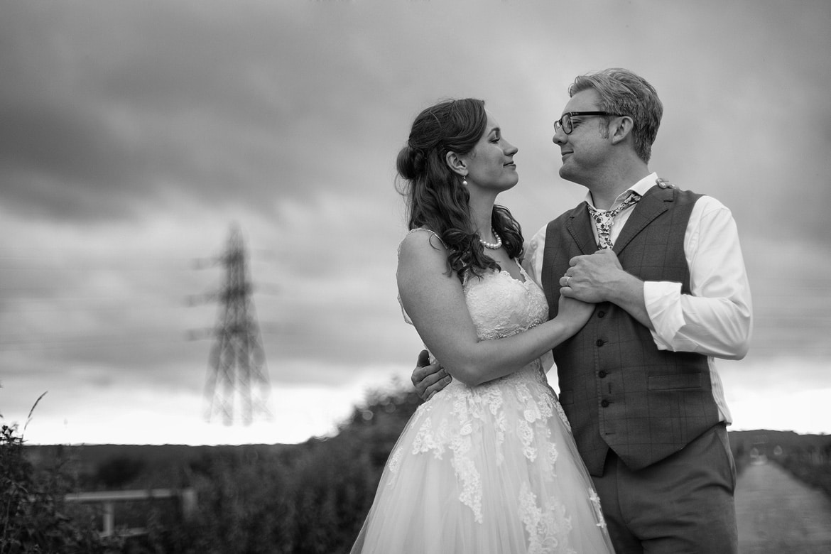 bride and groom on their kent wedding dat