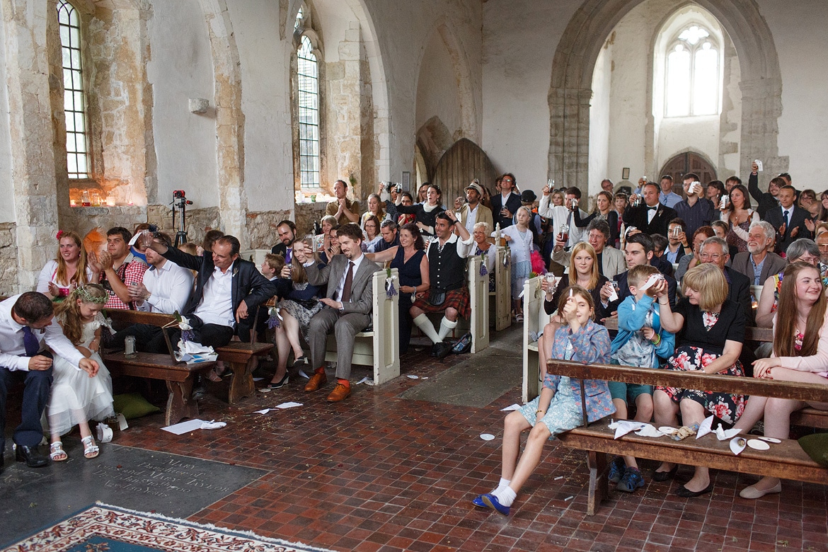 wedding guests listen to the speeches