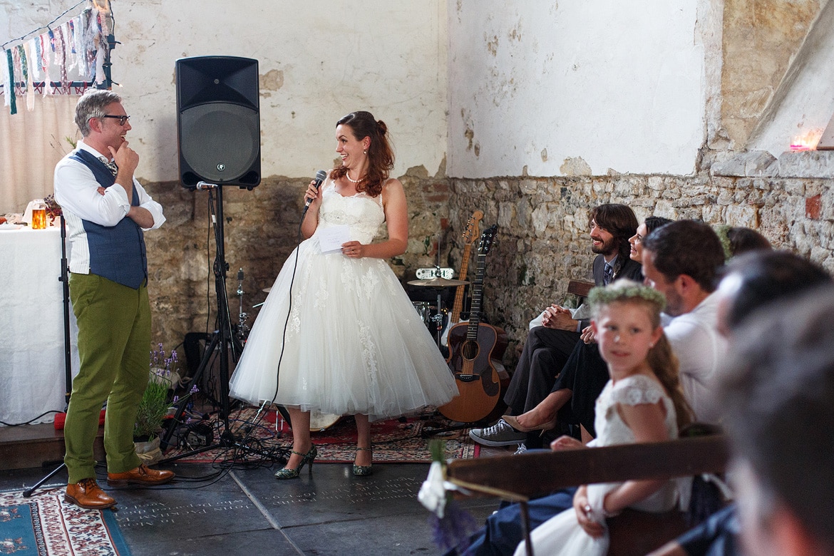 the bride makes a speech