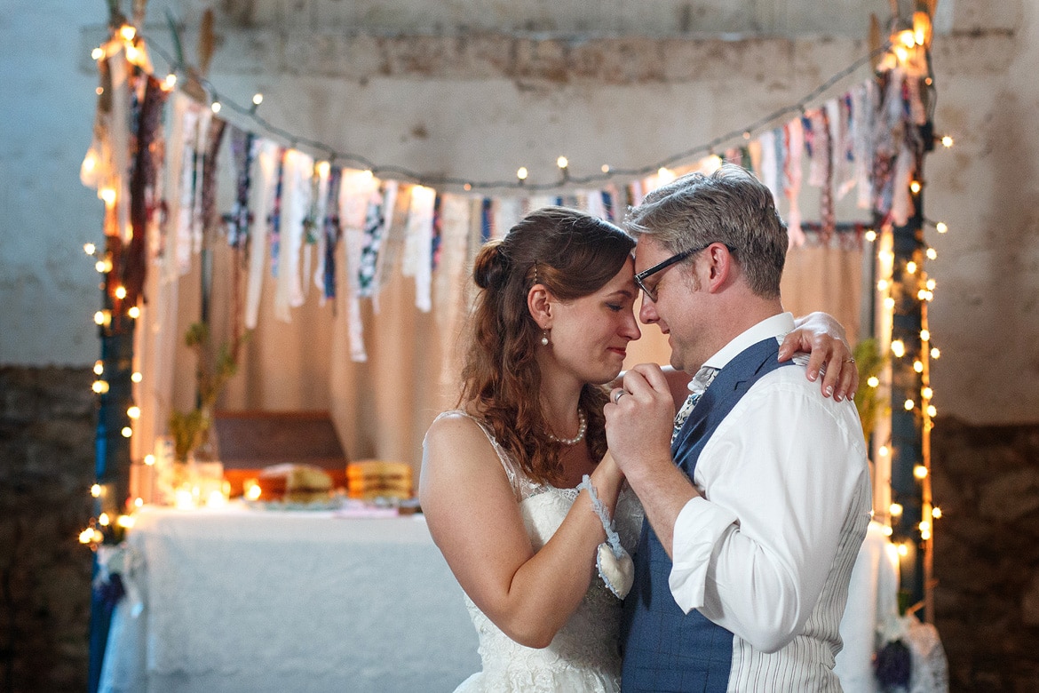 bride and groom during their first dance