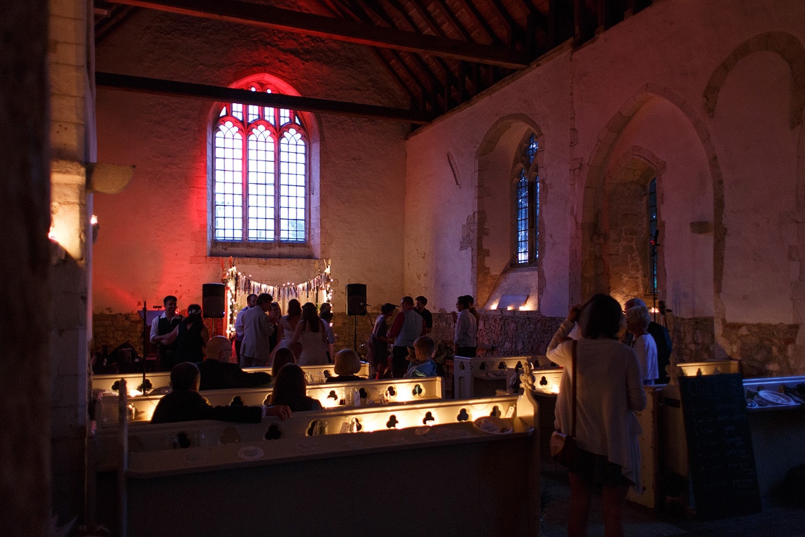 the wedding church in the evening