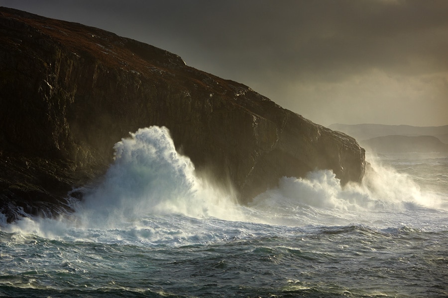 rough seas on the north west coast of scotland