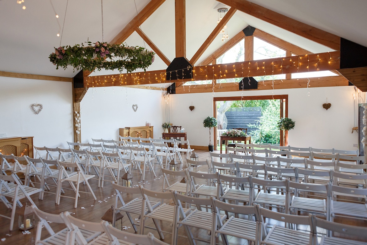 a wide shot of maidens barn in essex