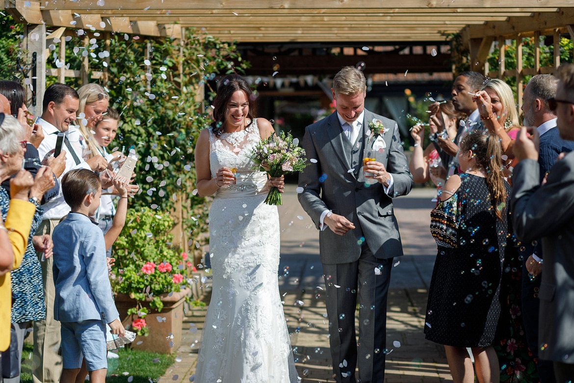 walking through bubbles in the sunshine