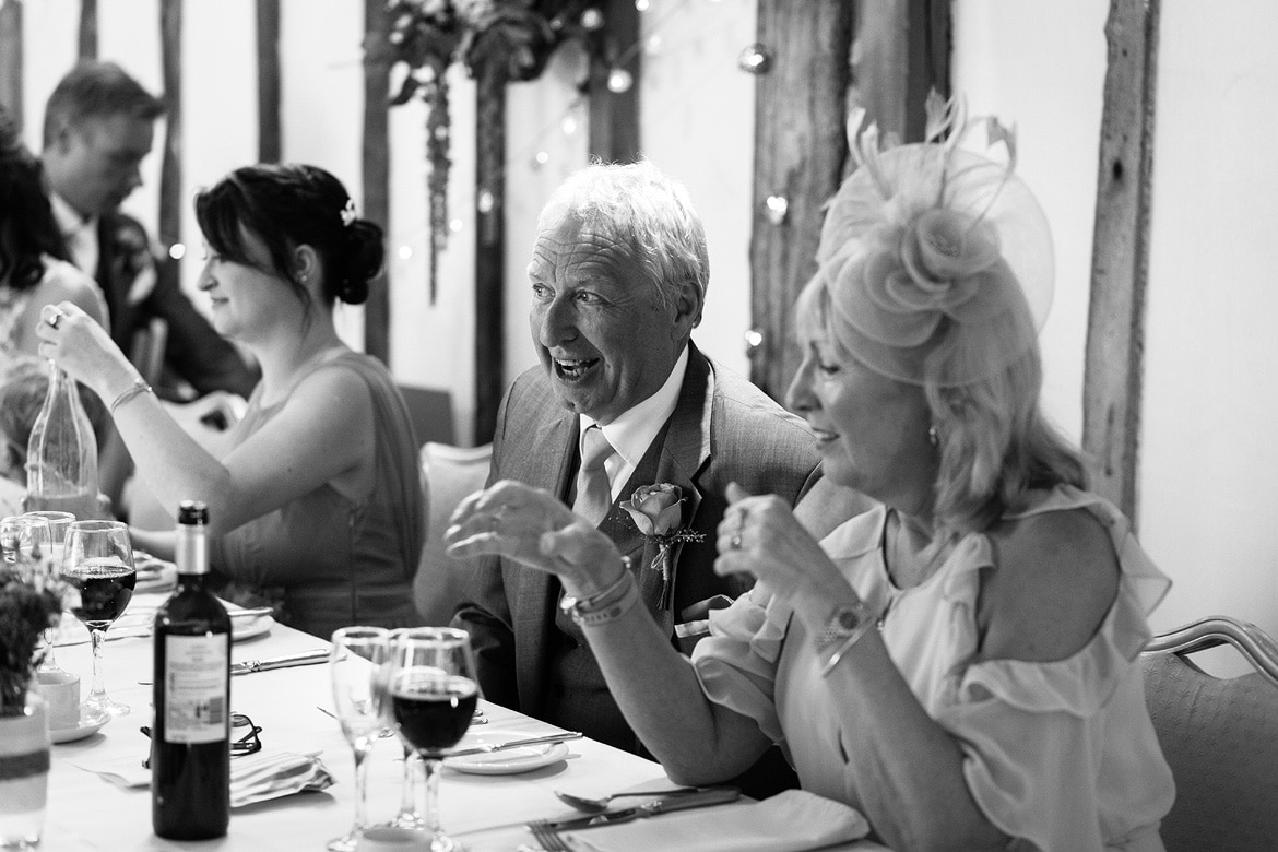 the brides parents at the top table