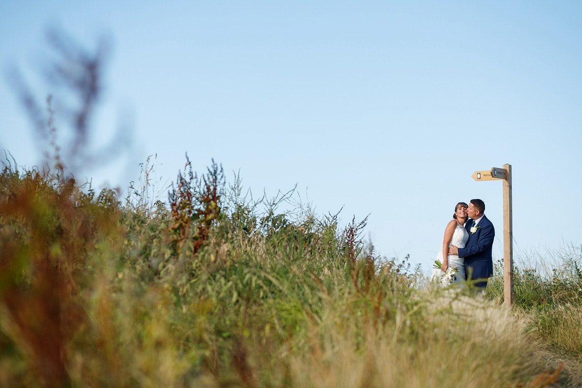 north norfolk wedding photos on the coastal path