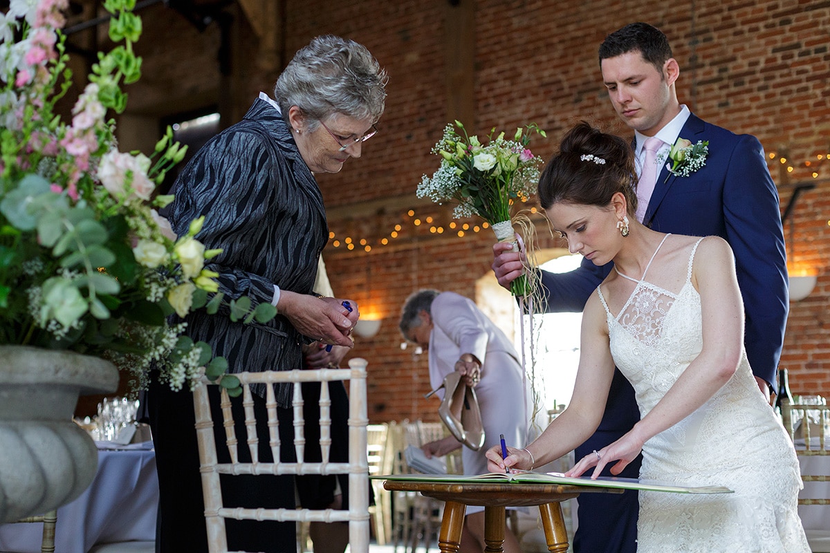 signing the register