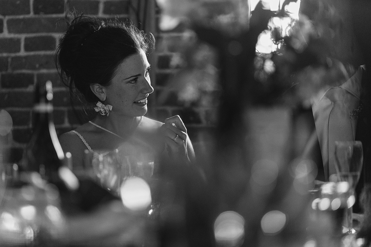 the bride laughs at her fathers speech