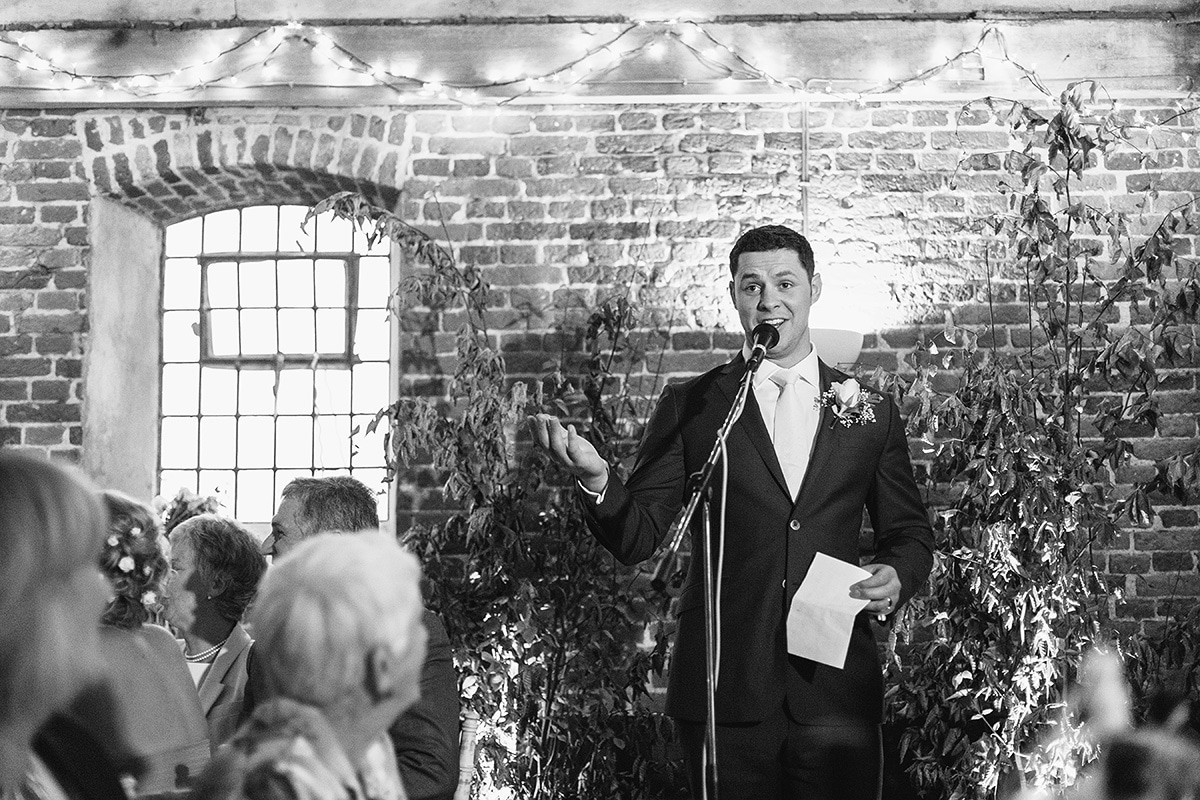 the groom gives his speech