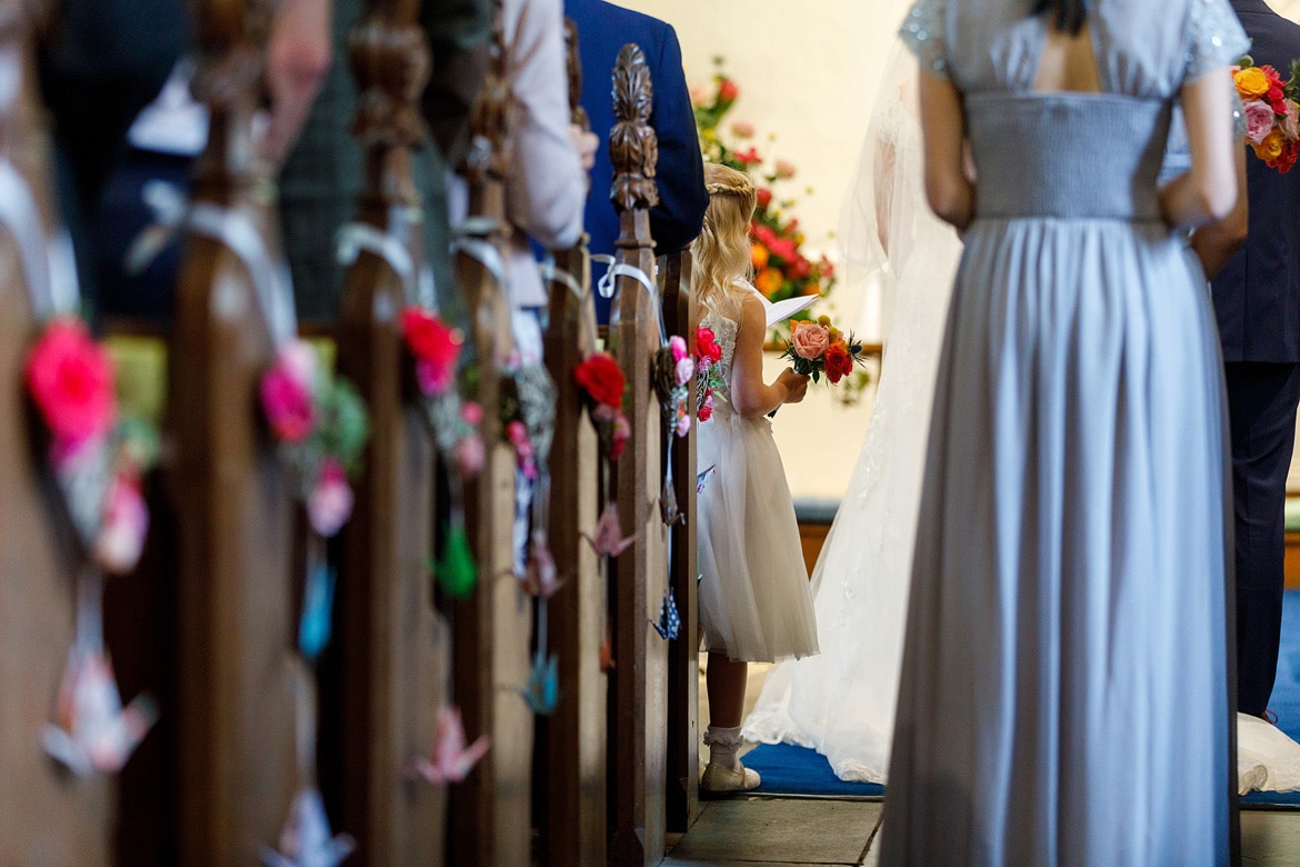 a flowergirl during the service